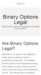 Mobile Screenshot of binaryoptionslegal.com